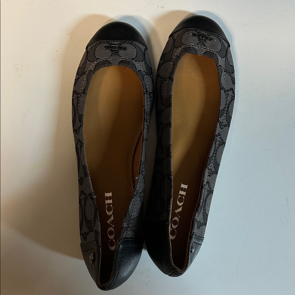 Coach Black and Gray Women's Flats size US 6.5 EUR 37.5 - Picture 4 of 6